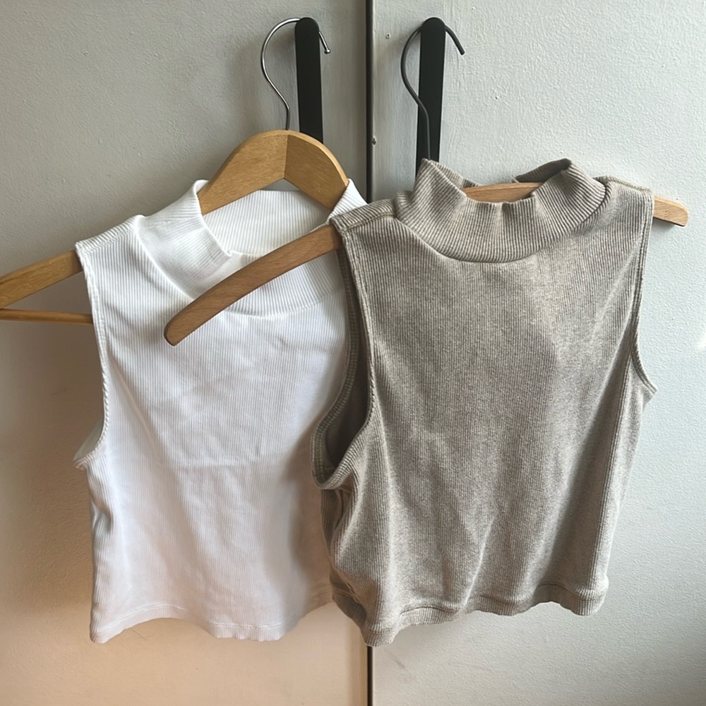 Everlane Mock Neck Tanks (2)